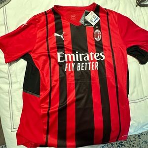 PUMA DRYCELL AC Milan Jersey NEW Emirates Soccer Futbol Sz XLPatch Logo Spellout